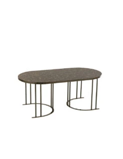 Ensemble De 3 Tables D'appoint Ovales En Métal Argent/marron 12 Ensemble De 3 Tables D'appoint Ovales En Métal Argent/marron -Magasin De Meubles De Qualité ensemble de 3 tables d appoint ovales en metal argentmarronj linej line 5