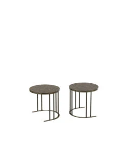 Ensemble De 3 Tables D'appoint Ovales En Métal Argent/marron 13 Ensemble De 3 Tables D'appoint Ovales En Métal Argent/marron -Magasin De Meubles De Qualité ensemble de 3 tables d appoint ovales en metal argentmarronj linej line 6