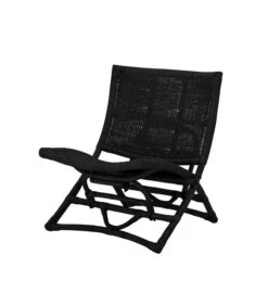 Bloomingville Fauteuil Baz Noir Rotin