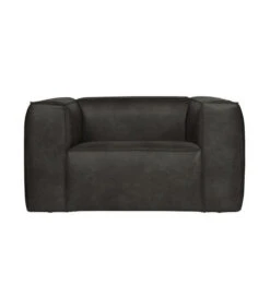 Fauteuil Bean Cuir Recyclé Noir