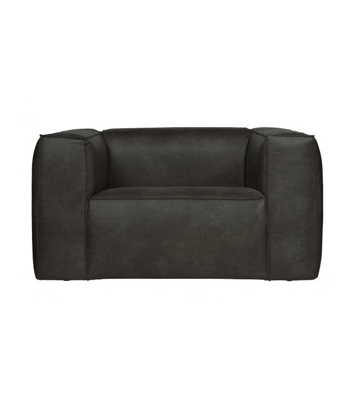 Fauteuil Bean Cuir Recyclé Noir 1 Fauteuil Bean Cuir Recyclé Noir