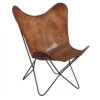 Fauteuil Butterfly En Cuir Marron