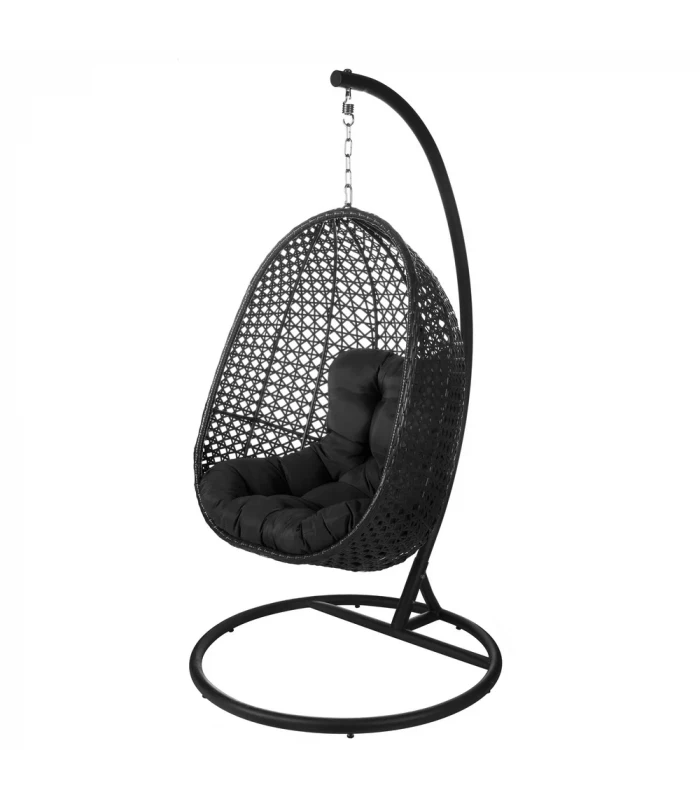 Fauteuil Dido Oeuf Suspendu Noir + Support - Outdoor 1 Fauteuil Dido Oeuf Suspendu Noir + Support - Outdoor