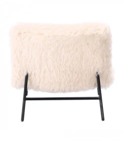 Fauteuil Domme Fausse Fourrure Blanc -Magasin De Meubles De Qualité fauteuil domme fausse fourrure blanc 2