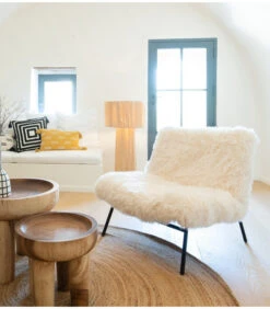 Fauteuil Domme Fausse Fourrure Blanc -Magasin De Meubles De Qualité fauteuil domme fausse fourrure blanc 3