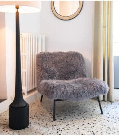 Fauteuil Domme Fausse Fourrure Gris -Magasin De Meubles De Qualité fauteuil domme fausse fourrure gris 2