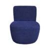 Fauteuil Eve Tissu Bouclette Bleu Indigo