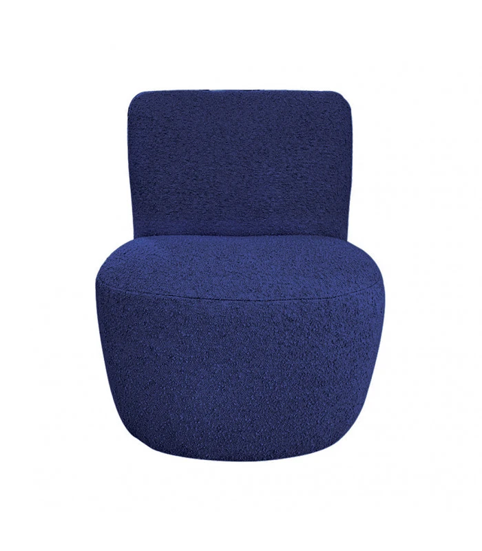 Fauteuil Eve Tissu Bouclette Bleu Indigo 1 Fauteuil Eve Tissu Bouclette Bleu Indigo