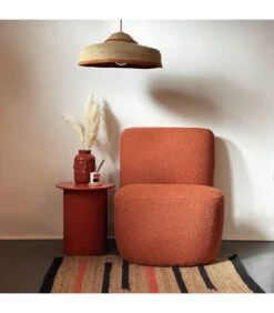 Fauteuil Eve Tissu Bouclette Rouille -Magasin De Meubles De Qualité fauteuil eve tissu bouclette rouille 5
