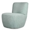 Fauteuil Eve Tissu Bouclette Bleu Vert Doux