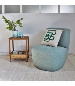 Fauteuil Eve Tissu Bouclette Bleu Vert Doux -Magasin De Meubles De Qualité fauteuil eve tissu bouclette vert doux 6