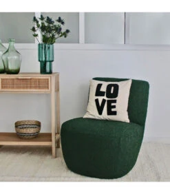 Fauteuil Eve Tissu Bouclette Vert Foncé -Magasin De Meubles De Qualité fauteuil eve tissu bouclette vert fonce 4
