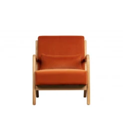 Fauteuil Mark Velours Orange -Magasin De Meubles De Qualité fauteuil mark velours melon 3