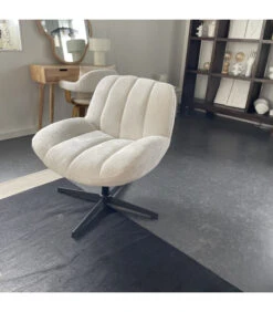 Fauteuil Pauline écru Pivotant -Magasin De Meubles De Qualité fauteuil pauline ecru pivotant 2