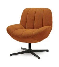 Fauteuil Pauline Velours Marron Pivotant