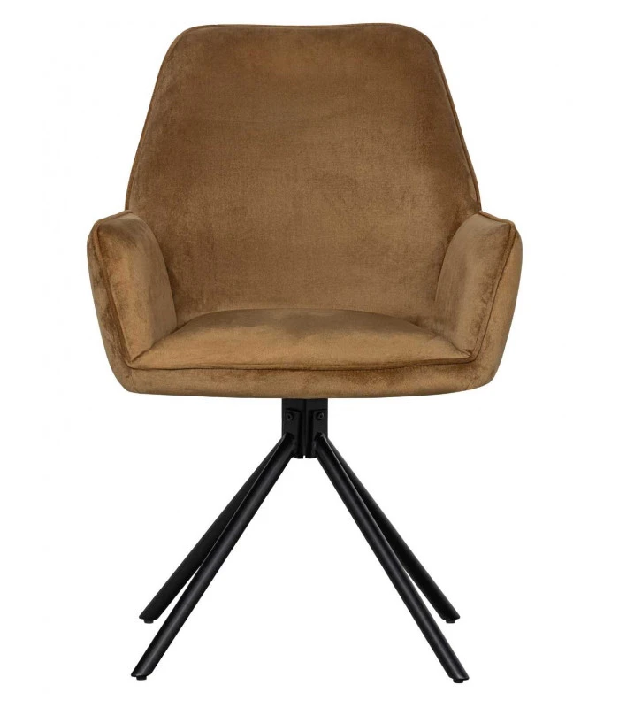 WOOOD Fauteuil Pivotant Amber Velours Caramel 3 WOOOD Fauteuil Pivotant Amber Velours Caramel – Image 3