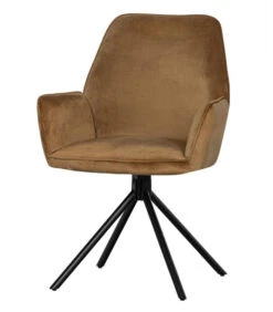 WOOOD Fauteuil Pivotant Amber Velours Caramel