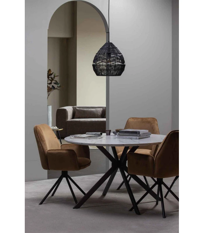 WOOOD Fauteuil Pivotant Amber Velours Caramel 4 WOOOD Fauteuil Pivotant Amber Velours Caramel – Image 4