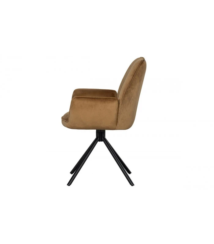 WOOOD Fauteuil Pivotant Amber Velours Caramel 6 WOOOD Fauteuil Pivotant Amber Velours Caramel – Image 6