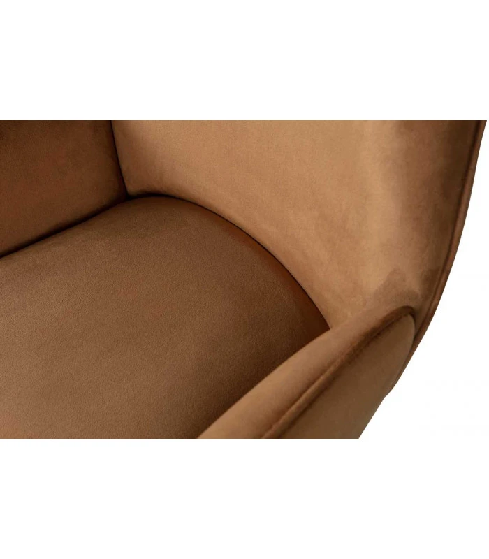WOOOD Fauteuil Pivotant Amber Velours Caramel 8 WOOOD Fauteuil Pivotant Amber Velours Caramel – Image 8