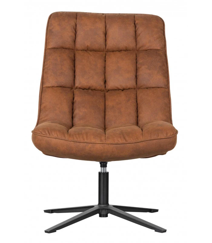 WOOOD Fauteuil Pivotant Dirkje Cuir Artificiel Cognac 2 WOOOD Fauteuil Pivotant Dirkje Cuir Artificiel Cognac – Image 2