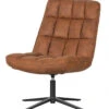WOOOD Fauteuil Pivotant Dirkje Cuir Artificiel Cognac
