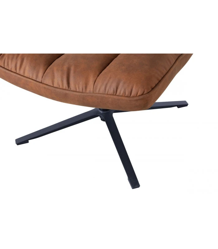 WOOOD Fauteuil Pivotant Dirkje Cuir Artificiel Cognac 7 WOOOD Fauteuil Pivotant Dirkje Cuir Artificiel Cognac – Image 7