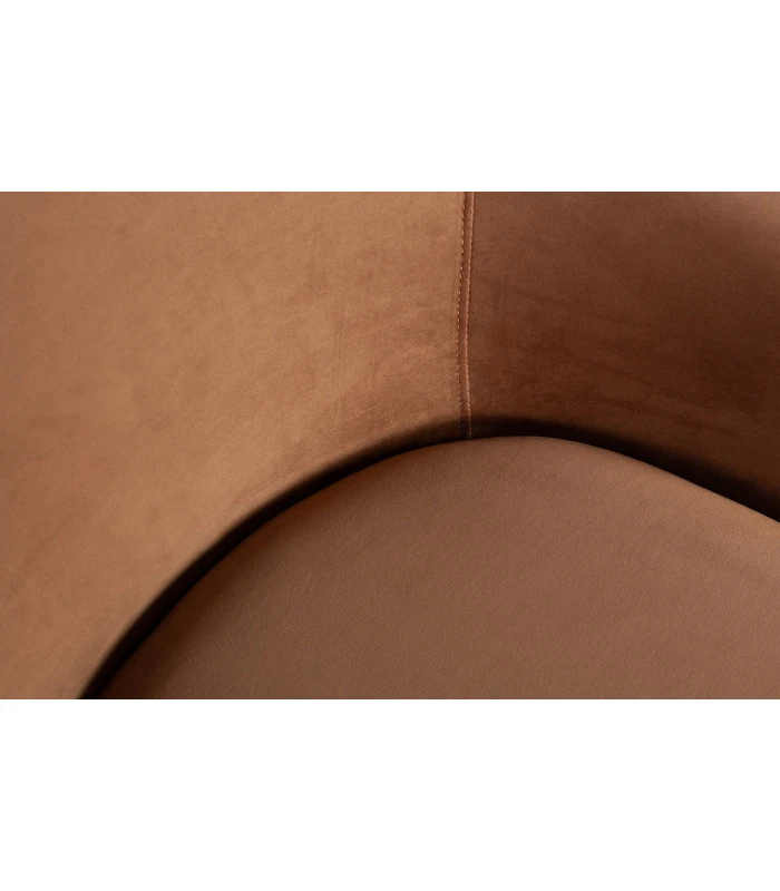 Fauteuil Pivotant Jada Velours Marron 5 Fauteuil Pivotant Jada Velours Marron – Image 5