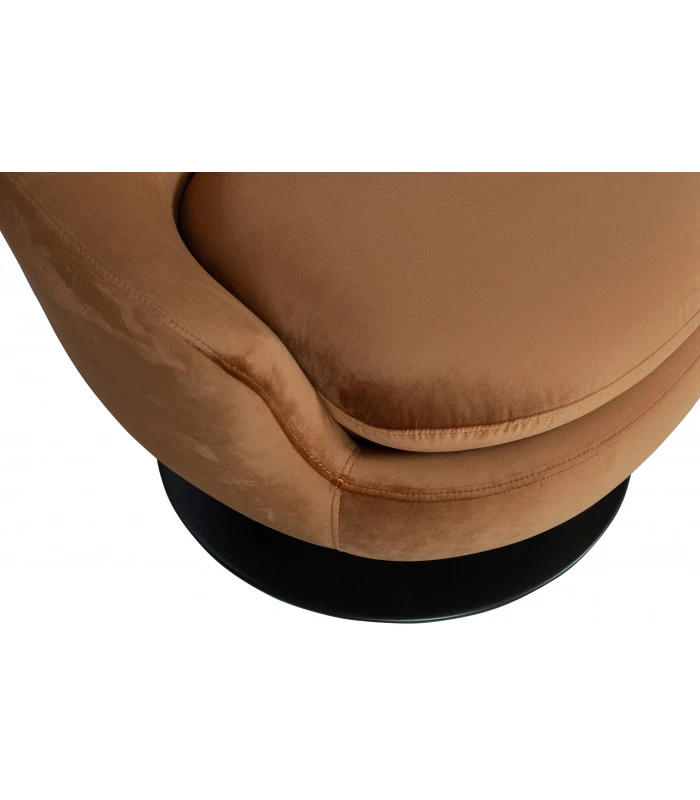 Fauteuil Pivotant Jada Velours Marron 6 Fauteuil Pivotant Jada Velours Marron – Image 6