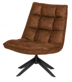 Fauteuil Pivotant Jouke Cuir Artificiel Cognac