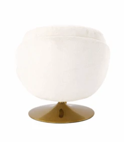 Fauteuil Pivotant Memento Blanc Pieds Gold - 15% De Remise Offert -Magasin De Meubles De Qualité fauteuil pivotant memento blanc pieds gold 2