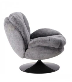Fauteuil Pivotant Memento Gris Pied Noir - 15% De Remise Offert -Magasin De Meubles De Qualité fauteuil pivotant memento gris pied noir 2