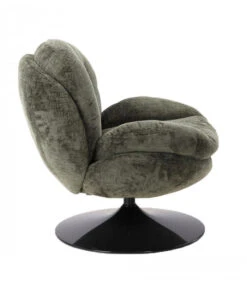 Fauteuil Pivotant Memento Kaki Pied Noir - 15% De Remise Offert -Magasin De Meubles De Qualité fauteuil pivotant memento kaki pied noir 2