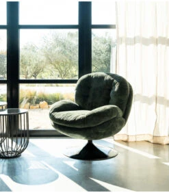 Fauteuil Pivotant Memento Kaki Pied Noir - 15% De Remise Offert -Magasin De Meubles De Qualité fauteuil pivotant memento kaki pied noir 4