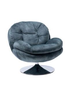 Fauteuil Pivotant Memento Pétrole Velours - 15% De Remise Offert