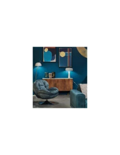 Fauteuil Pivotant Memento Pétrole Velours - 15% De Remise Offert -Magasin De Meubles De Qualité fauteuil pivotant memento petrole velours 3