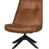WOOOD Fauteuil Pivotant Skyler Cuir Artificiel Cognac