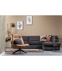 WOOOD Fauteuil Pivotant Skyler Cuir Artificiel Cognac -Magasin De Meubles De Qualité fauteuil pivotant skyler cuir artificiel cognac 2