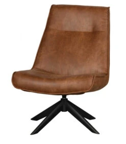 WOOOD Fauteuil Pivotant Skyler Cuir Artificiel Cognac