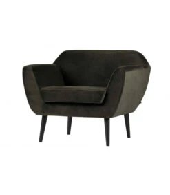 Fauteuil Rocco Velours Vert Chaud