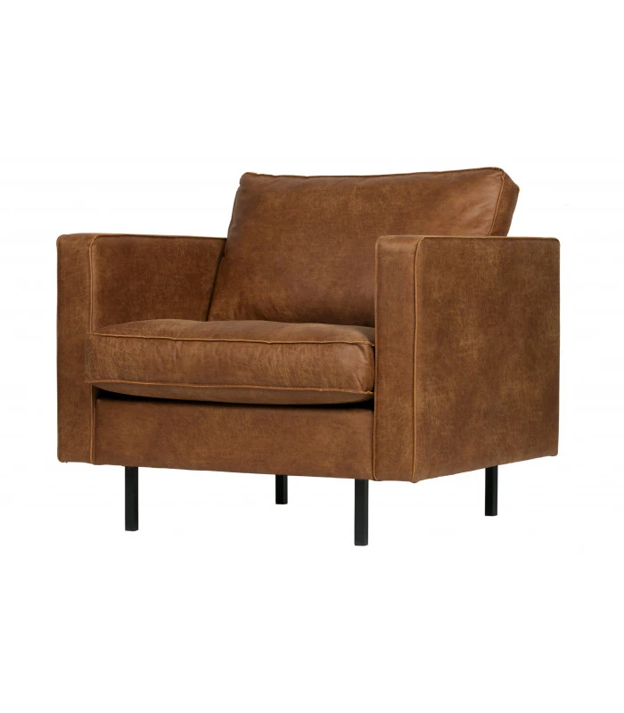 Fauteuil Rodéo Classic Cuir Recyclé Cognac Matelassé 2 Fauteuil Rodéo Classic Cuir Recyclé Cognac Matelassé – Image 2