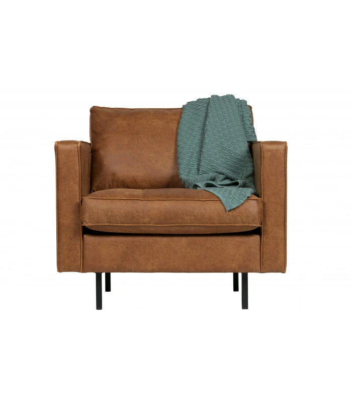 Fauteuil Rodéo Classic Cuir Recyclé Cognac Matelassé 4 Fauteuil Rodéo Classic Cuir Recyclé Cognac Matelassé – Image 4