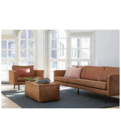 Fauteuil Rodéo Cuir Recycé Cognac -Magasin De Meubles De Qualité fauteuil rodeo cuir recyce cognac 4