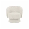 Fauteuil Rondeur Chenille Tissé Pivotant Blanc