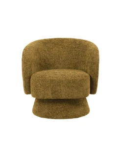 Fauteuil Rondeur Chenille Tissé Pivotant Kaki