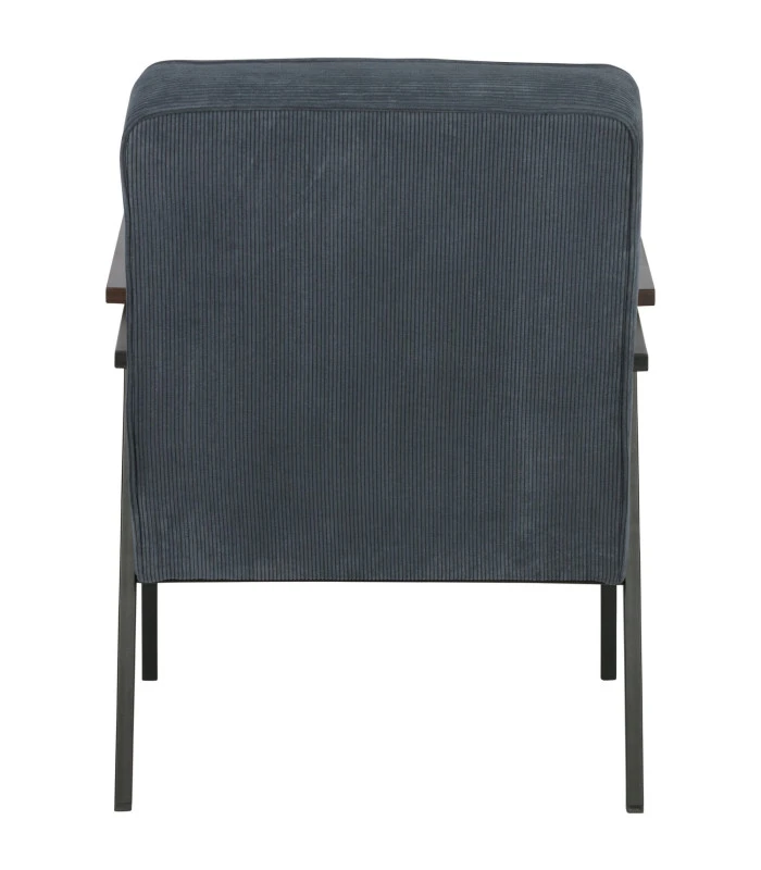 Fauteuil Sally Velours Côtelé Bleu Acier 4 Fauteuil Sally Velours Côtelé Bleu Acier – Image 4