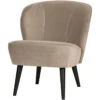 Fauteuil Sara Velours Kaki