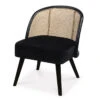 Fauteuil Sharing Velours Noir