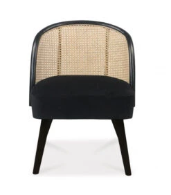 Fauteuil Sharing Velours Noir -Magasin De Meubles De Qualité fauteuil sharing velours noir 2