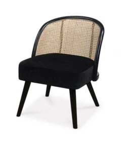 Fauteuil Sharing Velours Noir